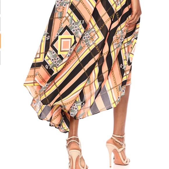 Nanette Lepore Peach Black Dress 2 - Picture 3 of 8